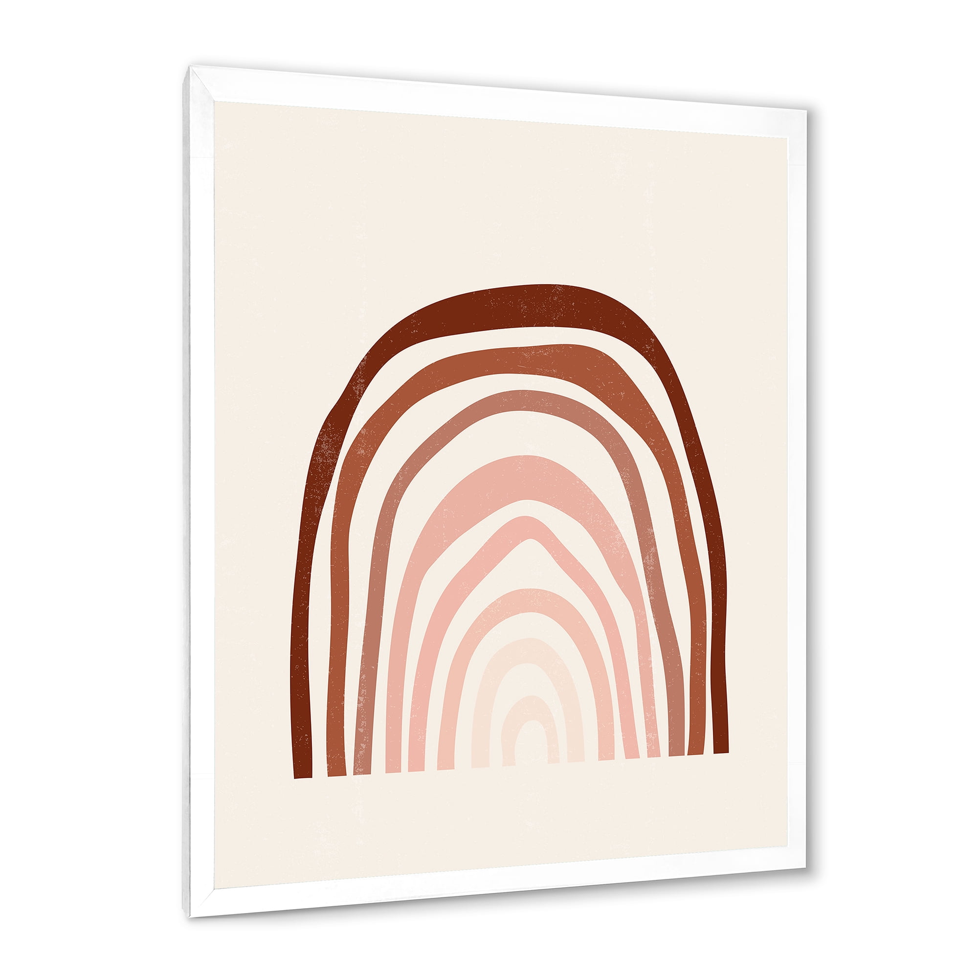 Designart 'Terracotta Minimalist Boho Art Rainbow I' Modern Framed Art Print