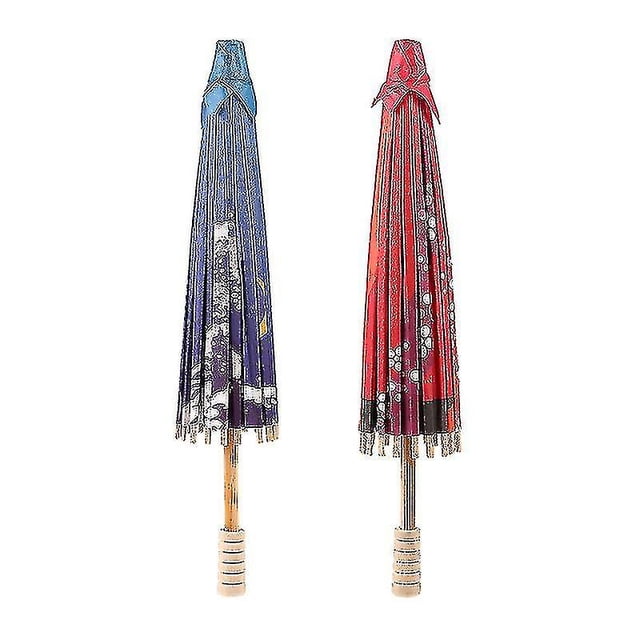 Paraguas de papel de estilo chino, accesorios para paraguas de escenario, paraguas de papel engrasados coloridos, accesorios de fotografía, 2 uds.