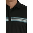 thumbnail image 2 of Cinch Men's Arenaflex Border Striped Print Short Sleeve Polo Black Large  US, 2 of 4