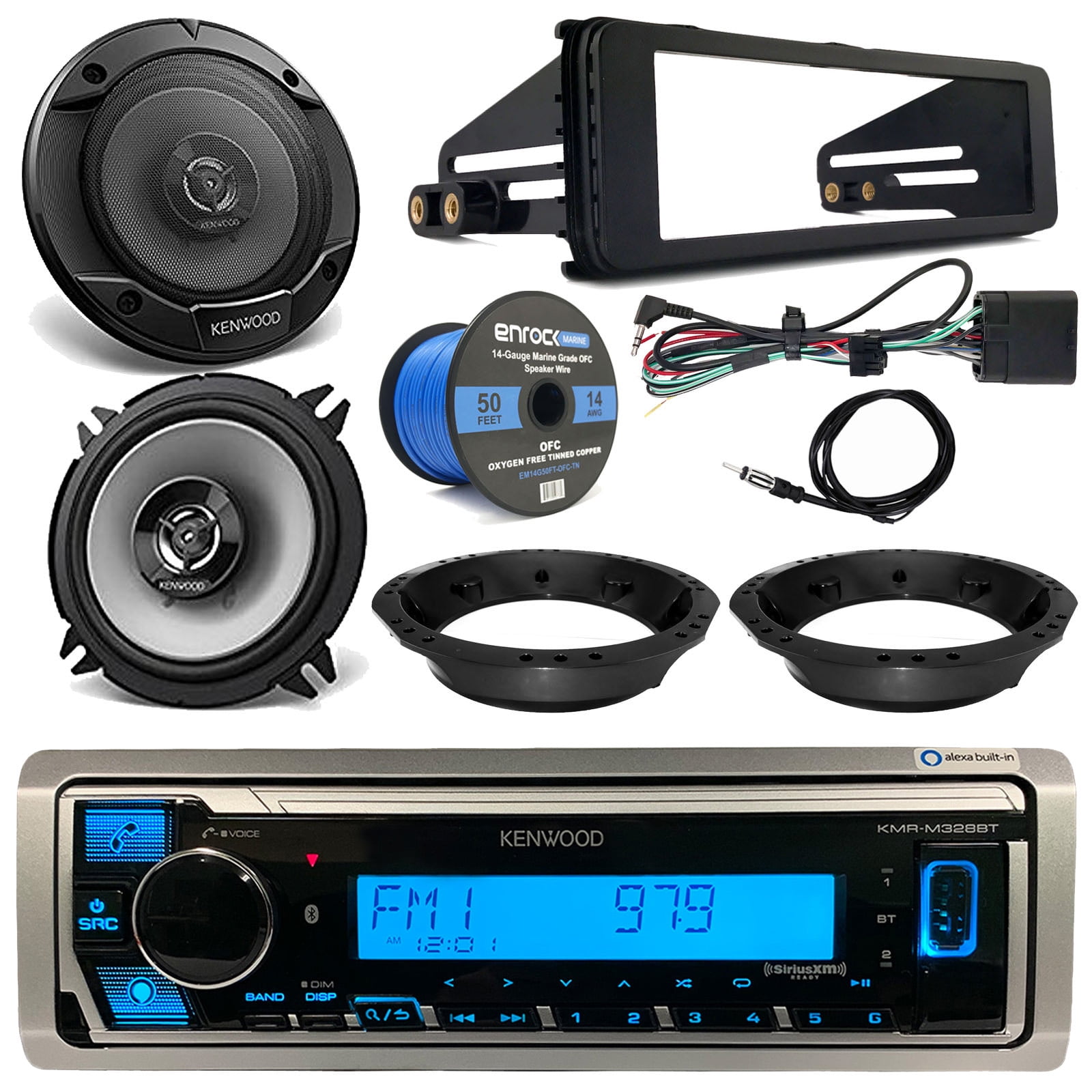 Harley Davidson FLHT FLHTC FLHTCU Touring Radio Package Kenwood Digital Media Radio, 2x