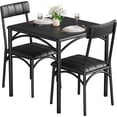 thumbnail image 1 of Small 3-piece dining mesa set para 2: kitchen mesa con cushioned forrado sillas, ideal para para kitchens, apartments, y small dining spaces (negra), 1 of 9