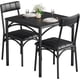 thumbnail image 1 of Small 3-piece dining mesa set para 2: kitchen mesa con cushioned forrado sillas, ideal para para kitchens, apartments, y small dining spaces (negra), 1 of 9
