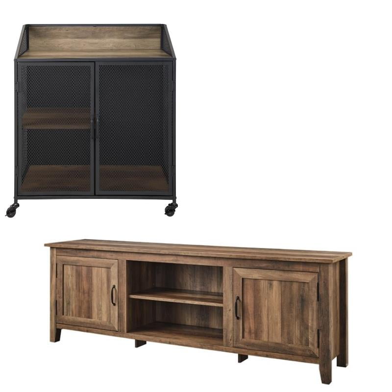 Living room furniture set Tv stand glass cabinet unit light shelf truffle oak 