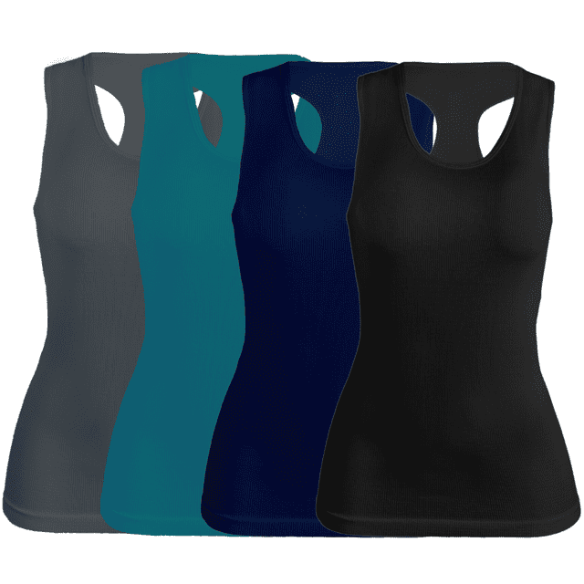 SET DE 4 BLUSAS UNITALLA CAMISETA PARA DAMA SURTIDO EN COLOR SIN MANGAS