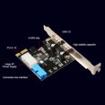 thumbnail image 4 of 2 Puertos USB PCIE Tarjeta Expansión PCI Express A USB 3.0 Adaptador Concentrador 20 Pines, 4 of 9
