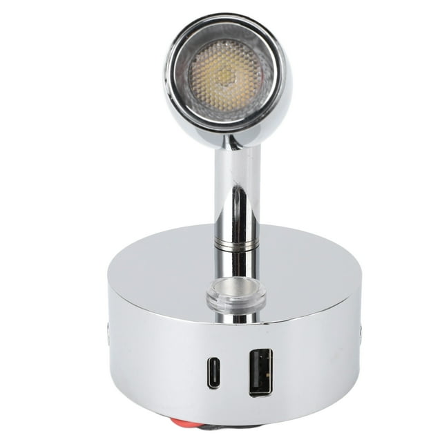 RV Reading Light 3 Color Temperature Dimmable USB Port Touch Switch for RV Bedrooms, Car Headboards, Boats
