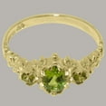 thumbnail image 6 of LBG British Made 9k Yellow Gold Real Natural Peridot Womens Statement Ring - 33 size options - Size 8, 6 of 9