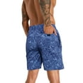 thumbnail image 3 of APTRO Mens Swim Trunks With 2 in 1 Compression Liner 5.5"Board Shorts Quick Dry Swimming Bathing Suit Summer Beach Shorts Blue 01 M, 3 of 7