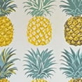 thumbnail image 6 of HAOXIT Seamless Yellow Turquoise Teal Green White Pineapples on White Round Tablecloth, Washable Circular Macrame Table Cloth Cover for Kitchen Dinner Party Tabletop Decor 38-42, 6 of 8