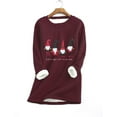 thumbnail image 2 of Ichuanyi Womens Fall Tops, Women Thick Fleece Sweatshirt Christmas Print Velvet Warm O-neck Underwear Top, 2 of 3