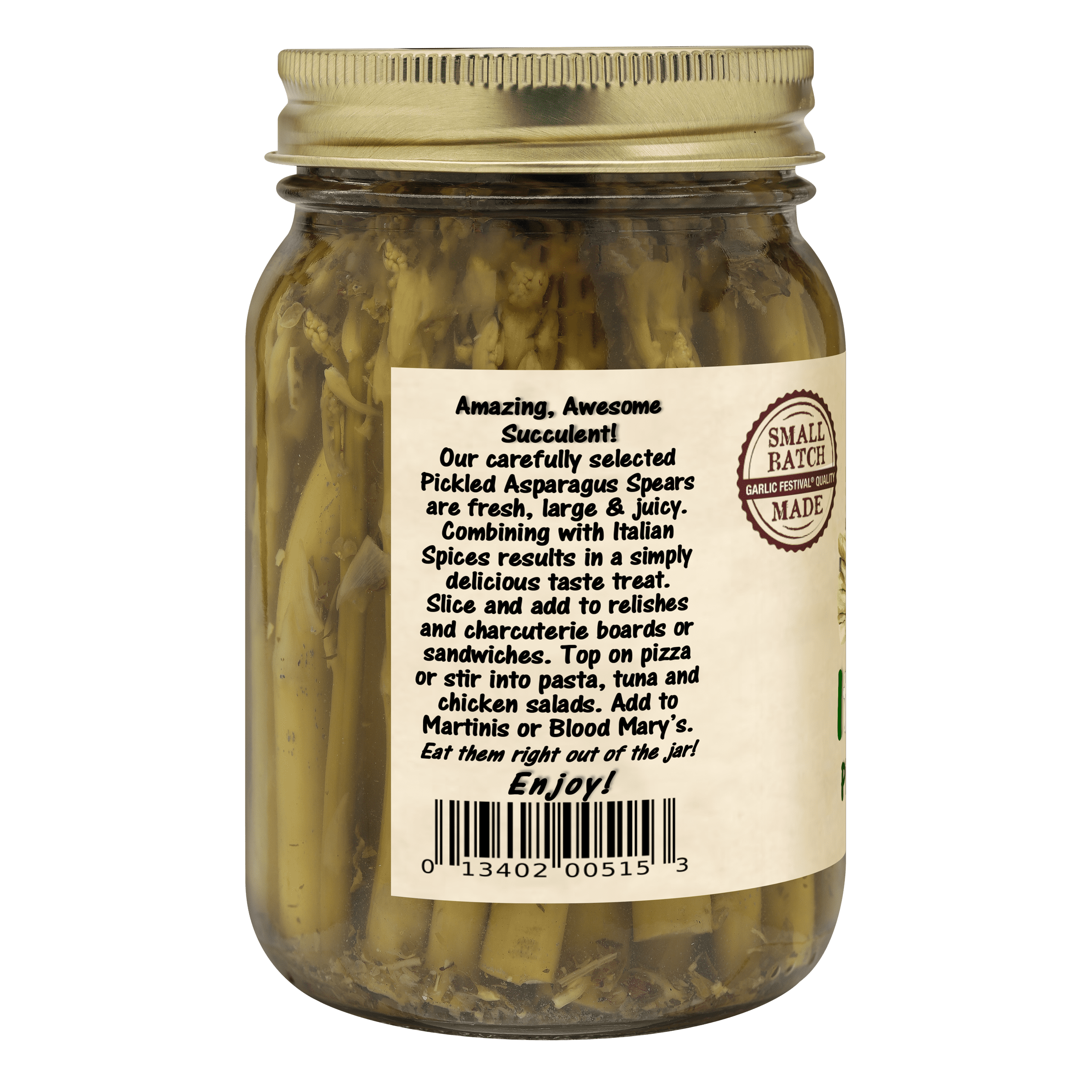 Garlic Festival Italian Style Pickled Asparagus Spears Net Wt. 16 oz.