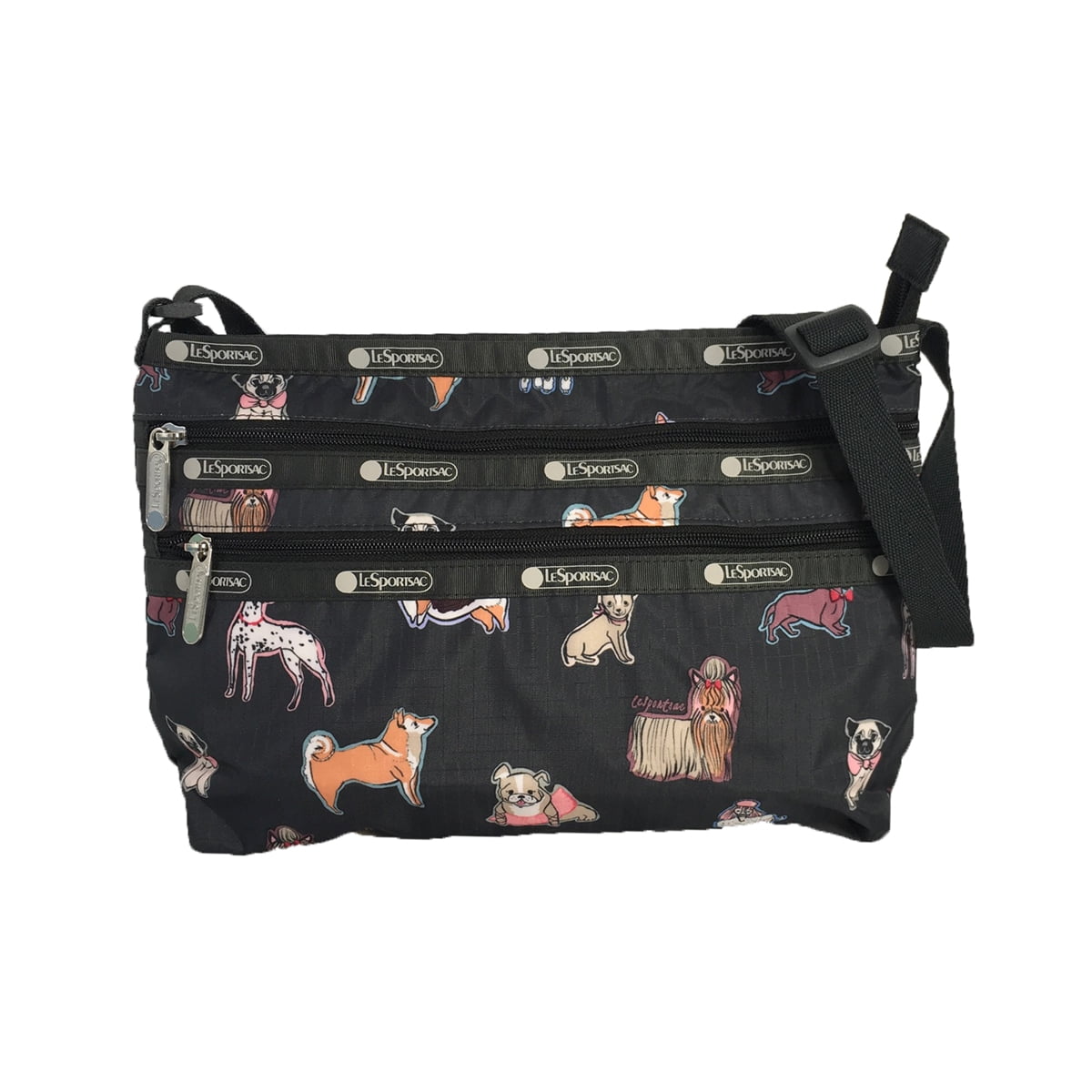 LeSportsac Dog Print Quinn Convertible Crossbody Bag, Take A Bow Wow