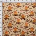 thumbnail image 4 of oneOone Cotton Poplin Dark Beige Fabric Campfire Craft Projects Decor Fabric Printed By The Yard 42 Inch Wide, 4 of 4