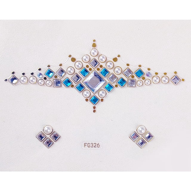 Pegatinas faciales de cristal 3D brillantes de colores para fiesta, decoraciones de Festival de música, pegatinas de taladro acrílico, pegatinas de tatuaje temporal de moda