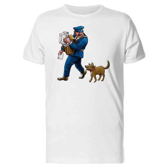 Smartprints Mens Graphic Tee - Postman & Barking Dog - Regular Fit 100% Cotton