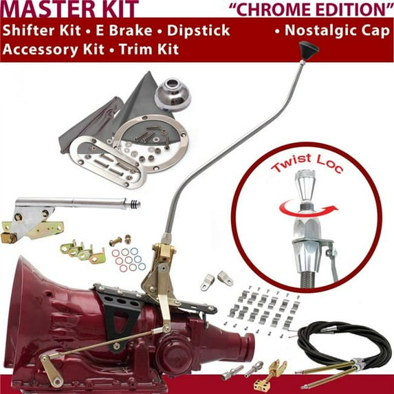 American Shifter 4L60 Shifter Kit 23 in. Swan E Brake Cable Clamp Clevis Trim Kit Dipstick for D26A1
