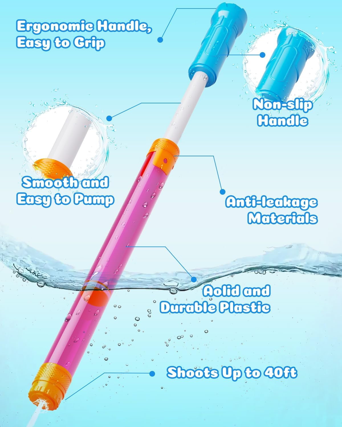 Water Blaster Toys 30 Pack 6 Colors Outdoor Summer Play