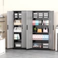 thumbnail image 7 of SOLAURA Metal Storage Cabinet, 71" Garage Storage Cabinet with Lock, Black Grey Metal Cabinet with 2 Doors and 4 Adjustable Shelves for Home Office, File, Easy Assemble, 7 of 7