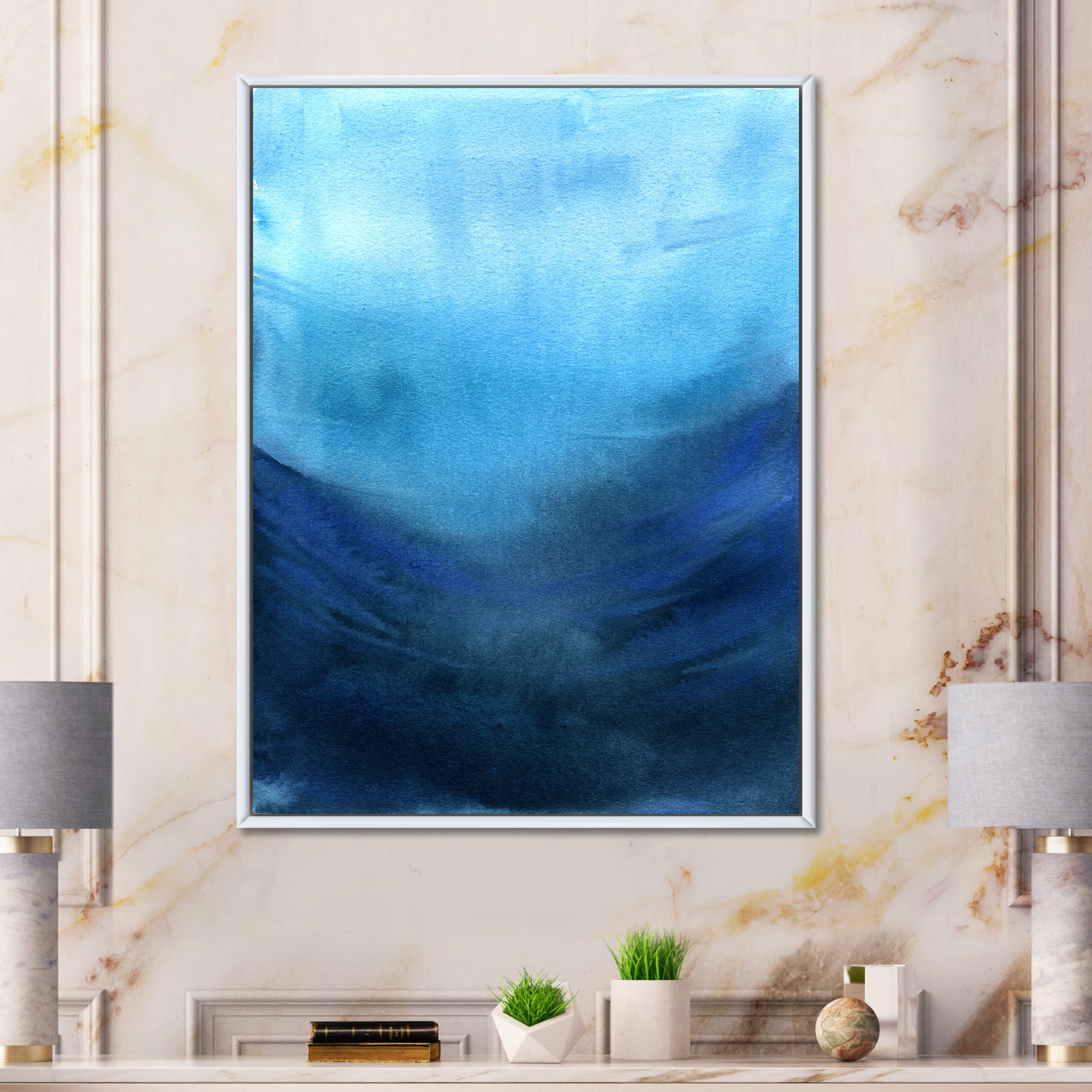 Designart 'Aquatic Underwater Compostion' Nautical & Coastal Framed Canvas Wall Art Print