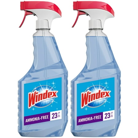 Windex Ammonia-Free Glass Cleaner Trigger Bottle, Crystal Rain, 23 fl oz (2 (Best Automotive Glass Cleaner)