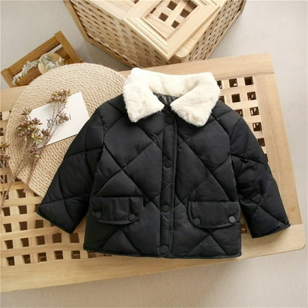 

ZHUASHUM Baby Boys Girls Winter Warm Solid Collar Padded Outwear Kid Coats