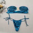 thumbnail image 4 of E8BF-Conjunto de bikini de corte alto para mujer, traje de baño de dos piezas con bolsa suave, traje de baño Sexy con cordones, ropa de playa con Tanga, traje de baño de tiras de Color sólido, 4 of 5