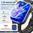 thumbnail image 2 of Reloj inteligente deportivo con llamadas Bluetooth, frecuencia cardíaca, presión arterial, 1,85 pulgadas, 2 of 5