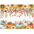 Area Rug Indoor Carpet, Thanksgiving Fall Pumpkins Sunflowers Floral