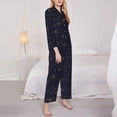 thumbnail image 3 of Kdxio Copper-Gold Gloss Outline Chrysanthemum Women's Pajama Sets Long Sleeve Button Down Sleepwear Nightwear Soft Pjs Lounge Sets-Small, 3 of 7