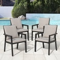 thumbnail image 4 of Nuu Garden Outdoor Chairs Set of 4, Dining Chairs with Powder-Coated Aluminum Frame for All Weather, Hollow Slatted Seat with 2.8” Cushions, for Yard Poolside Garden, Black and Gray, 4 of 9