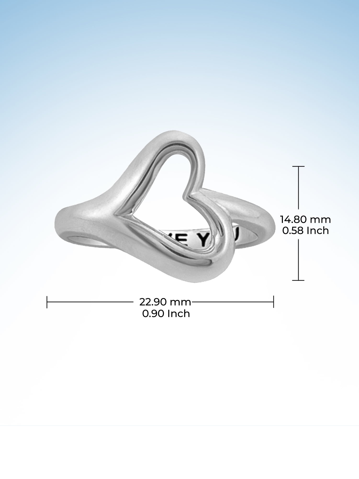 JewelersClub 0.925 Sterling Silver Heart Friendship Ring for