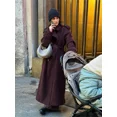 thumbnail image 2 of Chaqueta de lana con doble botonadura y cuello vuelto para mujer, abrigo elegante de manga larga, color liso, para oficina, Otoño, 2024, 2 of 5