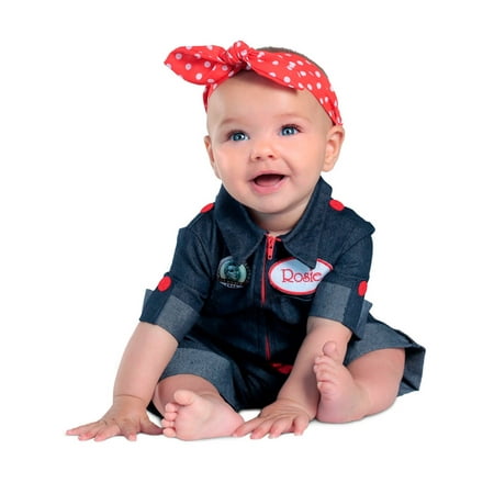 Halloween Girl's Newborn Rosie the Riveter Toddler Costume