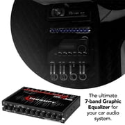 Taramps TEQ 7.4 Stereo 7-band Graphic Equalizer Car Audio Rca Input/Output, Auxiliary Gain, Fader Control 2 Input Channel 3 Output Channel, Blue LED Sound Equalizer