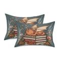 thumbnail image 2 of Dailycode Satin Pillow Case Queen Silk Pillow Cover for Hair and Skin Envelope Closure Little Dinosaur on Book 20"x30", 2 of 9