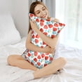 thumbnail image 3 of KLL Strawberries Pattern Silk Pillowcase for Hair and Skin Standard Size 20"X 30" Soft Breathable Pillow Covers for Sleeping, 3 of 6