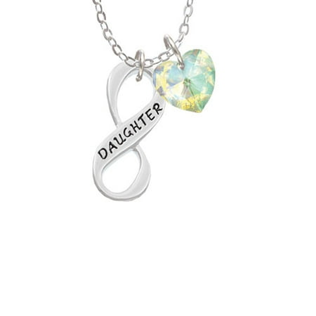 - Daughter Infinity Sign - Clear AB Crystal Heart Sophia Necklace, 18