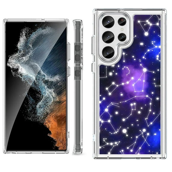 Shockproof Bumper Phone Case for Samsung Galaxy S23 Ultra 5G, by OneToughShield ® - Constellations