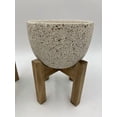 thumbnail image 1 of Home trends cement planter with wood stand, 1 of 1