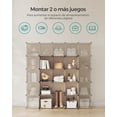 thumbnail image 5 of SONGMICS Armario Modular, Zapatero con 16 Cubos, 31 x 123 x 123 cm, Estante de Plástico PP, Marrón Camello, 5 of 5