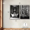thumbnail image 4 of Animal Bathroom Ornate 2 Panel Set Canvas Print Lion Tiger Art Print by Art Remedy, Silver Frame, 36 x 54, 4 of 5