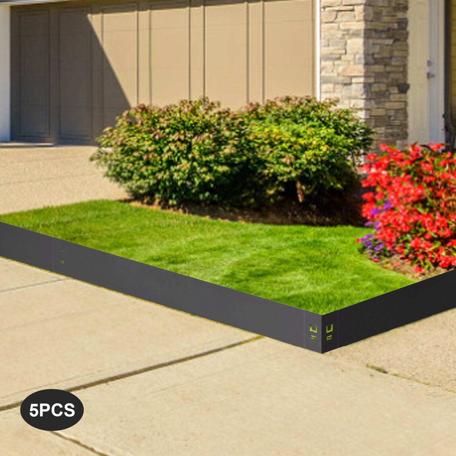 5Pcs Steel Lawn Edging Landscape Edging Garden Border Yard Metal  Barrier 5"x39"