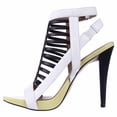 thumbnail image 4 of Womens Calvin Klein Nalo Strappy Dress Sandals - Black/White/Lemon, 4 of 6