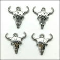 thumbnail image 3 of U8MO 6/20/50pc Retro Jewelry Making DIY Cow Skull Alloy Charms Pendants 21x21mm-6pcs, 3 of 5