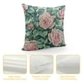 thumbnail image 4 of Nawypu Pillow Cover Pink Roses and Eucalyptus Green Foliage Watercolor Outdoor Square Pillow Cushion Cases Vintage Spring Flower Outdoor Throw Pillow Covers  Couch Pillows for Iiving Room, 4 of 5