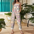 thumbnail image 3 of Dresfit Easter Rompers Women Backless 2026 Loose Fit Spaghetti Strap Sleeveless Fashion Holiday Baggy Egg Bunny Graphic Clothes Pink M, 3 of 4