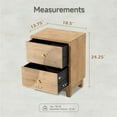 thumbnail image 6 of COZAYH 2-Drawers Farmhouse Nightstand, Mid Century Nightstand Fully Assembled with Handcrafted Wood Ring Pattern for Boho, Mid-Century, Rustic Style, Natural Wood, 6 of 11