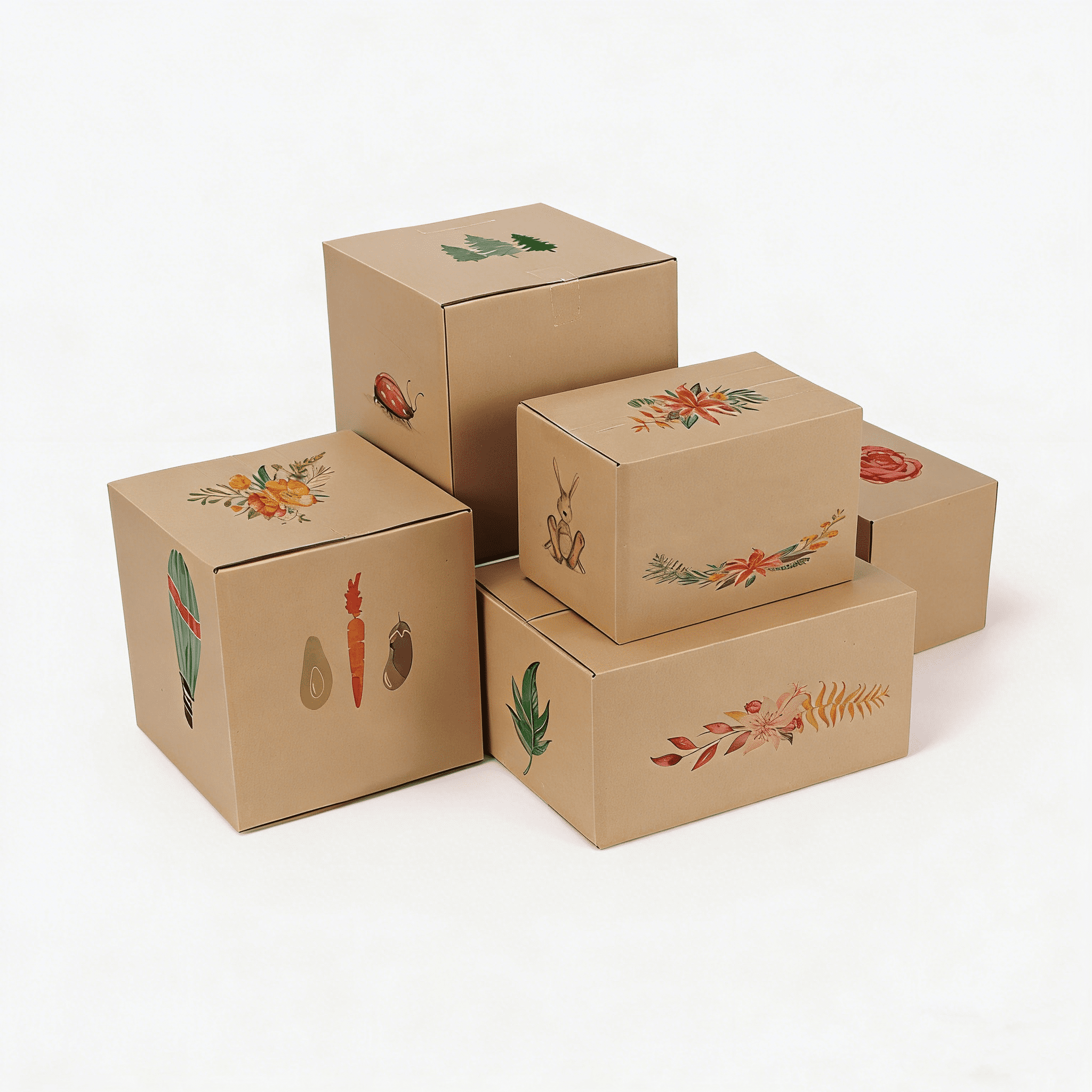 (40 pack)7x5x5 inches Shipping Boxes, Brown Corrugated Cardboard Box Literature Mailer
