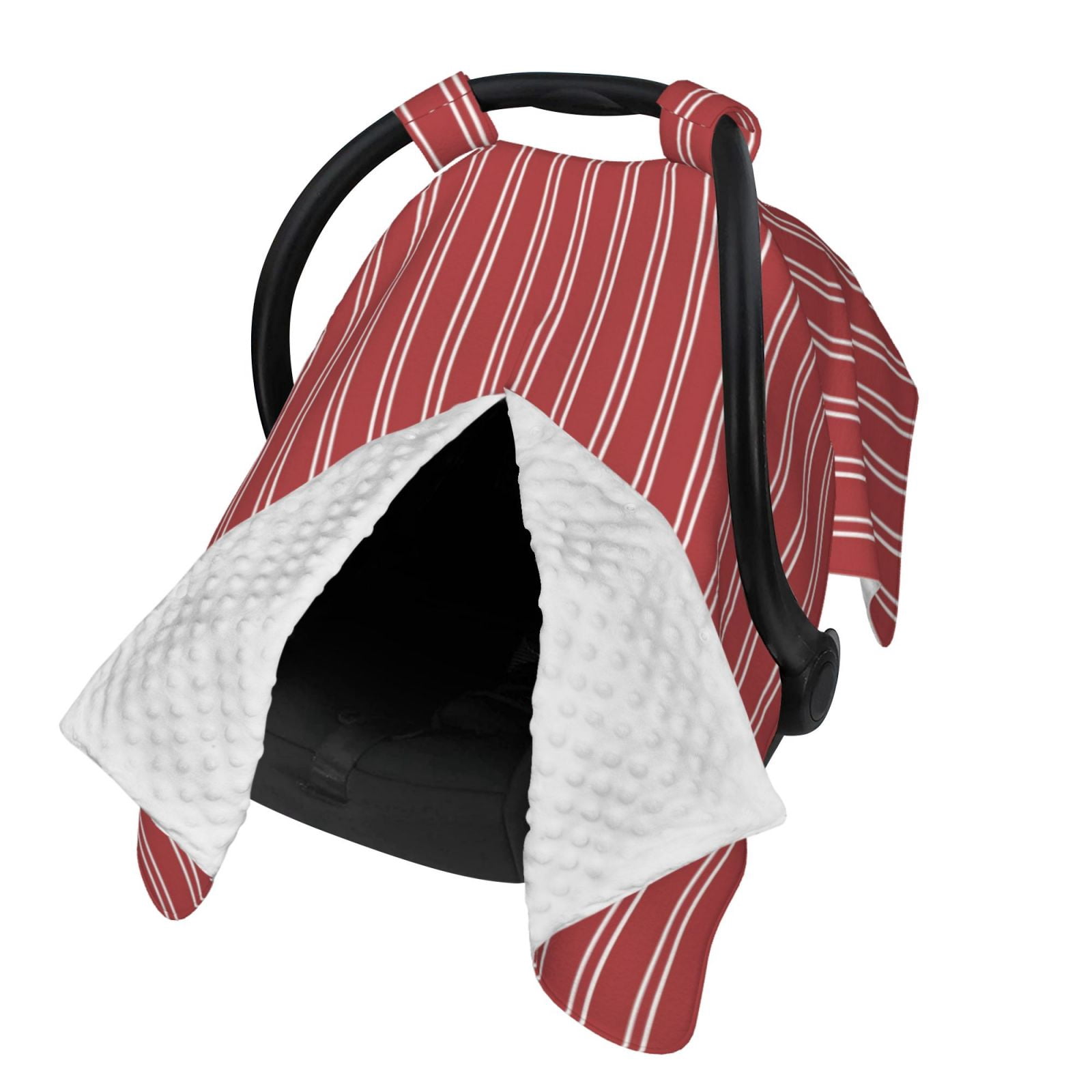 Naloa Stripes Red White Baby Car Seat Cover, Breathable Baby Carrier Cover, Multiuse Baby Carrier Cover & Nursing Breastfeeding Cover