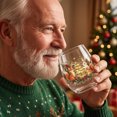 thumbnail image 2 of Christmas Pattern Stemless Glass Tumbler, Festive Holiday Drinking Glass Cups for Hot & Cold Drinks, 2 of 5